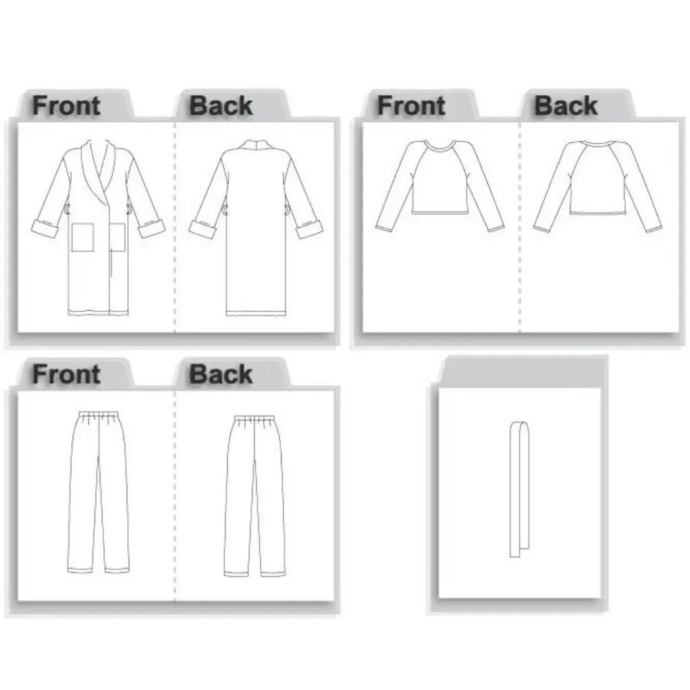Butterick See and Sew Sewing Pattern 4322 Girls Robe Top Pants Size 7-10